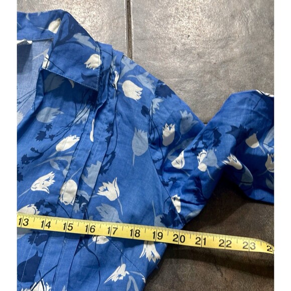 Newport News Women Size 14 Vintage 3/4 Sleeve Tie Button Front Tulip Dress Retro - Picture 6 of 10